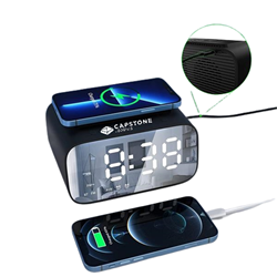 Digital Led Clock Wireless Charger Bluetooth Speaker 