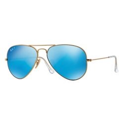 RAY-BAN POLARIZED AVIATOR FLASH LENS SUNGLASSES 